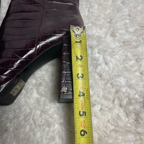 Rachel Zoe  Maya Deep Mahogany Croc-Embossed Faux leather Platform Boots lSZ8.5 - Picture 7 of 10